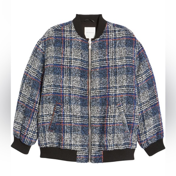 NWT - Avec Les Filles - Plaid Tweed Bomber Jacket 2X - Picture 3 of 7